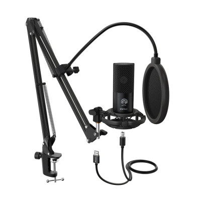 FIFINE T669 USB Condenser Microphone Kit with Boom Arm Stand